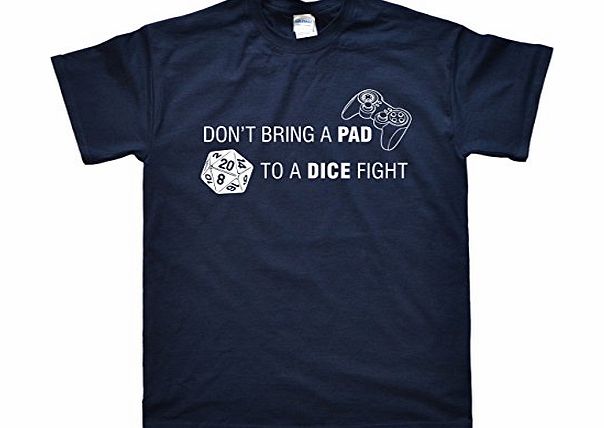 JeKat Dice Fight Navy Mens T-Shirt, Size M