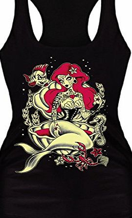 Jelinda Punk Womens Print Gothic Stretchy Tight Sleeveless T Shirt Vest Tank Tops