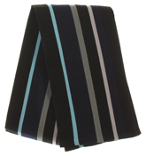 Jeremy McAlpine Black, Blue and Beige Stripe Scarf
