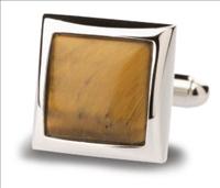 Jermyn Shirts 055/D Brown Cushion Cats Eye Cufflinks