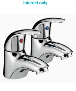 Jersey Lever Basin Taps - Chrome