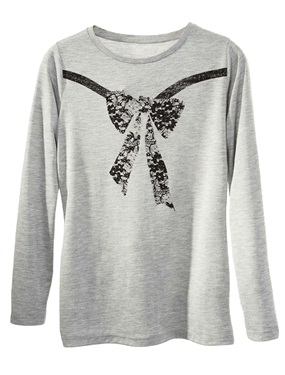 T-Shirt with Bow Motif