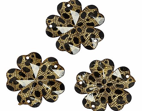 Jesse James Floral Embellishments, Pack of 3