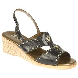 Female Amelia Leather Upper Leather Lining Comfort Sandals in Black, Red, White