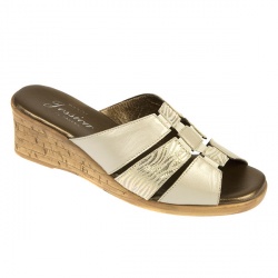 Female Chloe Leather Upper Leather Lining in Black, Bronze, Pearl Biege, White