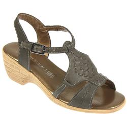 Female Jes751 Leather Upper Leather Lining Comfort Sandals in Grey
