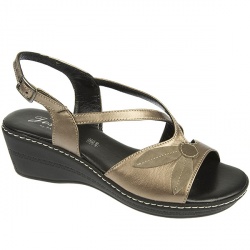 Female Veroniqie Leather Upper Leather Lining Comfort Sandals in Bronze