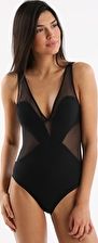 Jets, 1295[^]226249 Aspire V Neck Plunge One Piece - Black