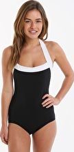 Jets, 1295[^]269148 Classique Halter Boyleg One Piece - Black and