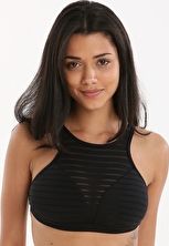 Jets, 1295[^]258220 Parallels High Neck Crop Top - Black