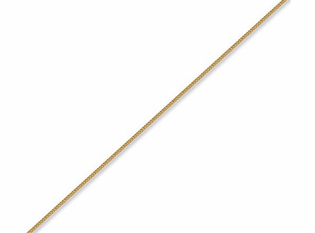 Jewelco London 9ct Solid Gold traditional Pendant Curb Chain Necklace in 24 inch - 1.3mm gauge