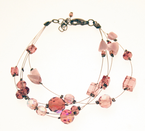 Jewellery Bead and Stone Multithread Bracelet