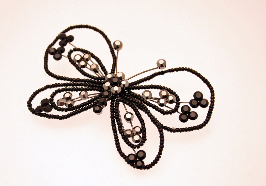 Jewellery Black Bead Butterfly