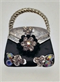 Jewellery Diamante Handbag Brooch