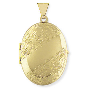 JEWELLERY FOR ALL 9ct Hand-Engraved Oval Locket