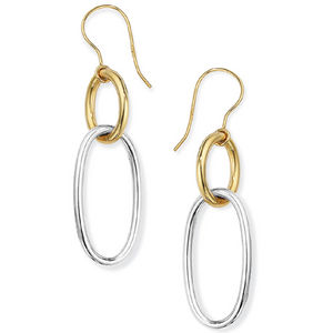 JEWELLERY FOR ALL 9ct White and Yellow Gold Drop Earrings