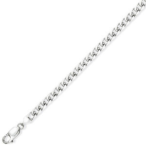 JEWELLERY FOR ALL 9ct White Gold Bombe Curb Chain 24in/60cm