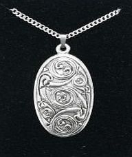 JEWELLERY GIFT PALACE Pewter Pendant Celtic Oval Shield