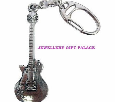 JEWELLERY GIFT PALACE Quality Handcrafted Pewter Music Musician Gibson Guitar Keyring / Bag Charm - Ideal Gift for any Guitar Player / Musician / Man or Women