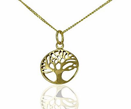 Jewellery-Joia Solid 9ct Gold Tree of Life Pendant Charm for Necklace Chain Jewellery Gift
