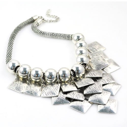 Jewellerygets Necklace Costume Jewellery Statement Necklace with Oversized Metal Pendant, NL-1733 (A)