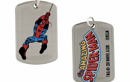 JewelM Superhero Spider Man Action Swinging Dog Tag Necklace 4015
