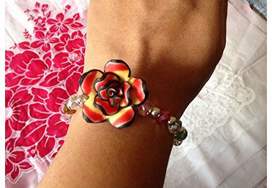 JewelQueen Flower & Beads One Side Open Bracelet Kada For ladies Girls
