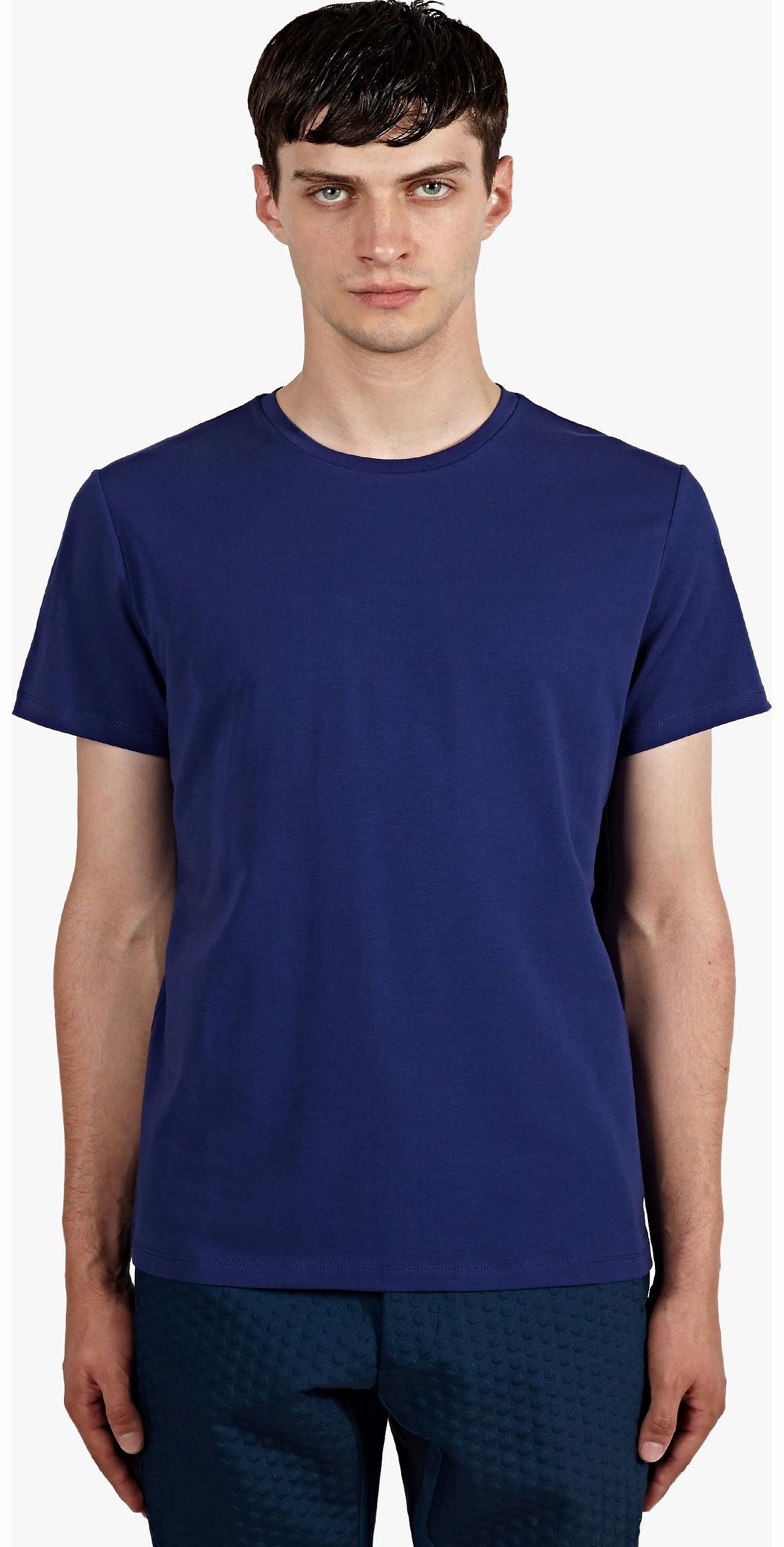 Jil Sander Mens Blue Stretch-Cotton T-Shirt
