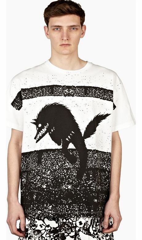 Jil Sander Mens White Wolf Print T-Shirt