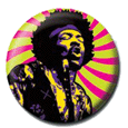 Jimi Hendrix Hippy Button Badges