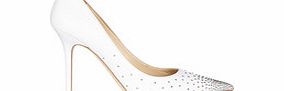 Jimmy Choo Womens Abel white leather stud heels