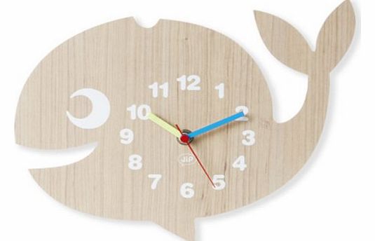 JIP  Wood Wall Clock Whale Mdf Wood Veneer Box 32 Design