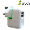 Jivo World Power Dual USB - International Travel Charger - White