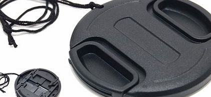 JJC 46mm Plastic Snap-on Lens Cap with lens cap keeper for Cameras and Camcorders - Canon, Leica, Nikon, Olympus, Panasonic, Pentax, Samsung, Sigma, Sony etc.