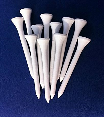100 White wooden JL Golf tees 70mm long (2 3/4``) *NEW*