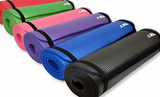 JLL Yoga Mat Extra Thick 15mm Non-Slip Pilates Workout in Black / Blue / Purple / Pink (Purple)
