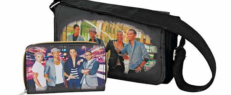 JLS Girls Black Mini Messenger Bag and Purse Set