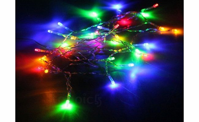 JnDee 13Feet 4M 40LED Multi Colour Battery Powered LED Fairy Lights RGBY(RED, GREEN, BLUE, WHITE) - ON/OFF