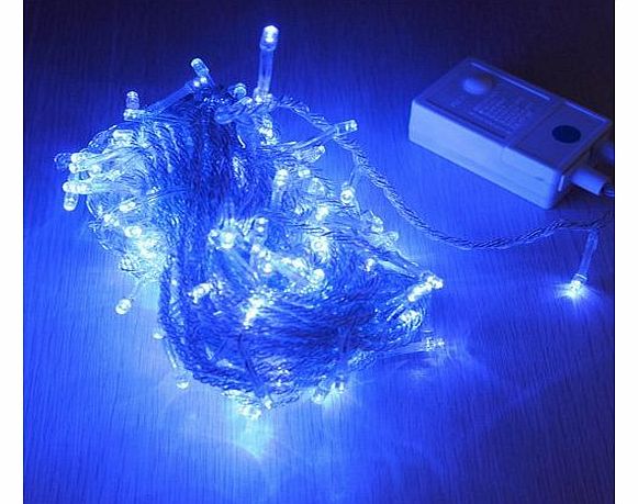 JnDee Fully Waterproof Fairy Lights 32M 300 LED in BLUE with 8 Light Effects Functions, for Both Indoor and Outdoor Christmas Tree Wedding Parties Decoration