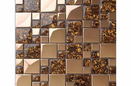 JNE High Quality Mix Metal Glass Mosaic Wall Tiles-Kitchen/Bathroom--J02