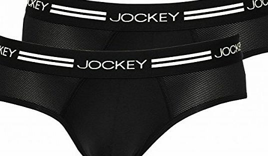 Jockey 2-Pack Sport Microfibre Brief, Black/Black, size M