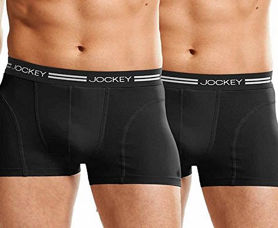Jockey 2-Pack Sport Microfibre Trunk, Black/Black, size M