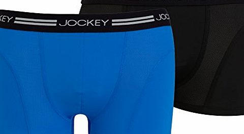 Jockey 2-Pack Sport Microfibre Trunk, Black/Mid Blue, size XL