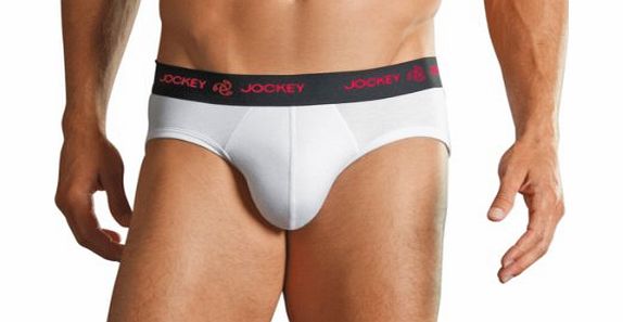 Jockey Mens Jockey Designer 3D Innovations Single Jersey Slip Brief Underwear White M