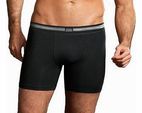 Mens Jockey Designer Cotton Stretch Boxer Long Trunk Underwear 3pk Black M