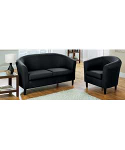 Tub Sofa and Free Chair - Black