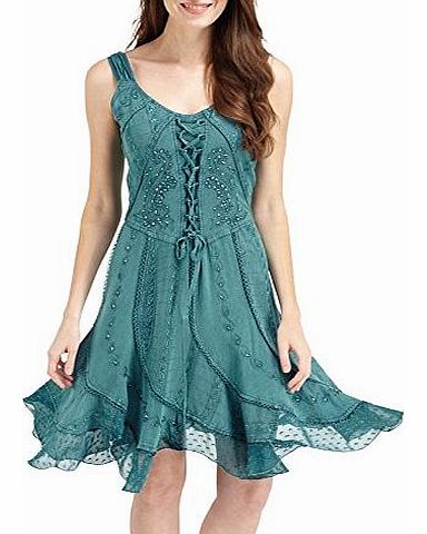 Womens New Effortlessly Elegant Sleeveless Dress Teal (16)