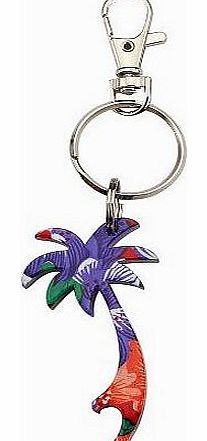 Joe Cool multi-coloured bottle opener palm tree Keyring made from tin alloy