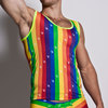 Joe Snyder shining rainbow 21 sheer tank top