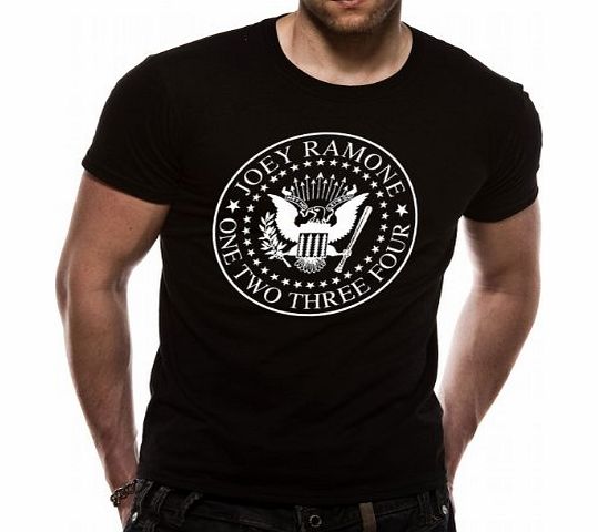 Joey Ramone Men 1234 Seal Short Sleeve T-Shirt, Black, Large